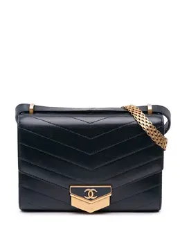 CHANEL Pre-Owned: Голубая сумка через плечо 