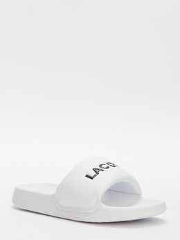 Lacoste: Белые шлёпанцы 