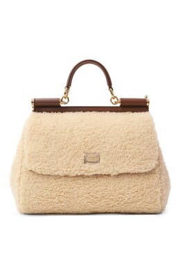 Dolce & Gabbana: Бежевая сумка  Sicily Large