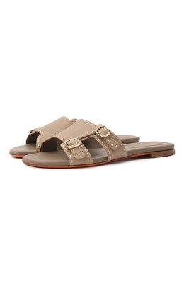 Santoni: Бежевые шлёпанцы 