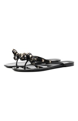 Valentino: Чёрные шлёпанцы  Rockstud