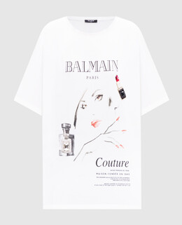 Balmain: Белая футболка 
