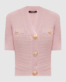 Balmain: Розовый кардиган 