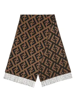 Fendi: Коричневый шарф  FF