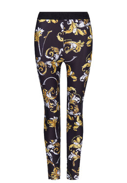 VERSACE JEANS COUTURE: Чёрные легинсы 