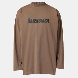Balenciaga: Бежевая футболка 