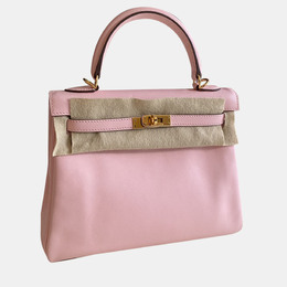 Hermes: Розовая сумка-шоппер  Kelly 25