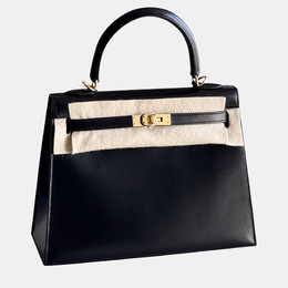 Hermes: Чёрная сумка  Kelly 25