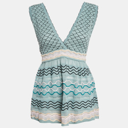 M Missoni: Голубой топ 