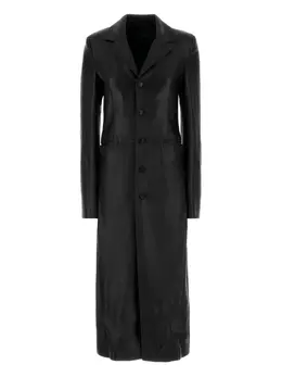 Balenciaga: Кожаное пальто 