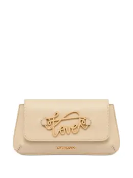 Love Moschino: Бежевый клатч 