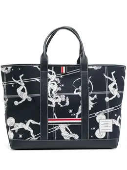 Thom Browne: Синяя сумка-шоппер  Tool