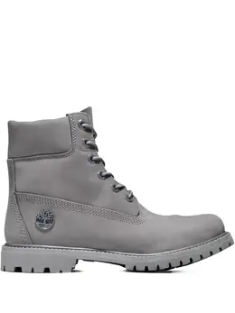 Timberland: Серебристые ботинки 