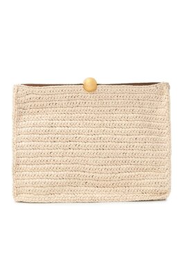 Furla: Бежевый клатч 
