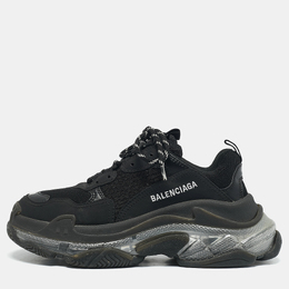 Balenciaga: Чёрные кроссовки  Triple S