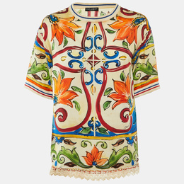 Dolce & Gabbana: Многоцветный топ  Majolica