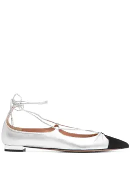 Aquazzura: Серебристые балетки 