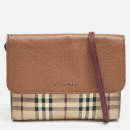 Burberry: Коричневая сумка через плечо 