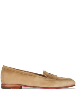Santoni: Бежевые лоферы 