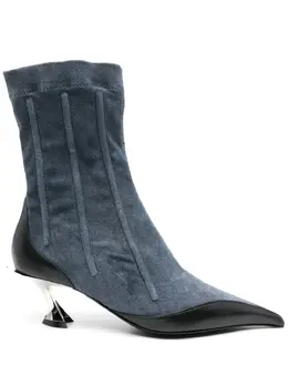 Mugler: Голубые ботинки 
