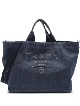 Prada Pre-Owned: Голубая сумка-шоппер 