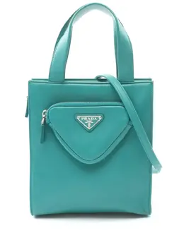 Prada Pre-Owned: Зелёная сумка-шоппер 