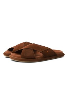 Santoni: Коричневые шлёпанцы 
