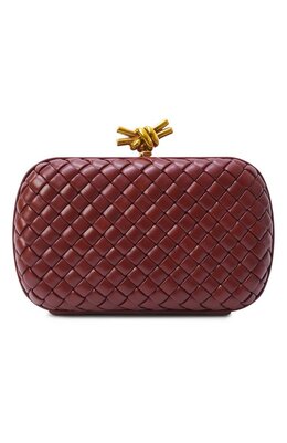 Bottega Veneta: Бордовый клатч 