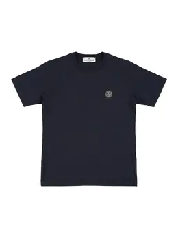 STONE ISLAND JUNIOR: Хлопковая футболка 