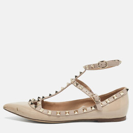 Valentino: Бежевые балетки  Rockstud
