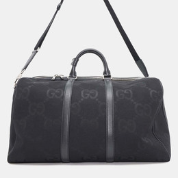 Gucci: Чёрная дорожная сумка  GG