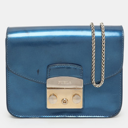 Furla: Голубая сумка через плечо  Metropolis Mini