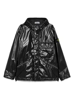 Stone Island: Чёрная куртка  Mussola Gommata