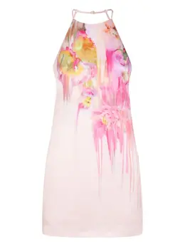 Blumarine: Платье с растительным принтом 