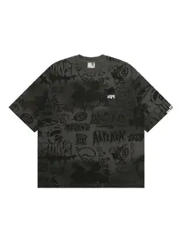 AAPE BY *A BATHING APE®: Чёрная футболка 