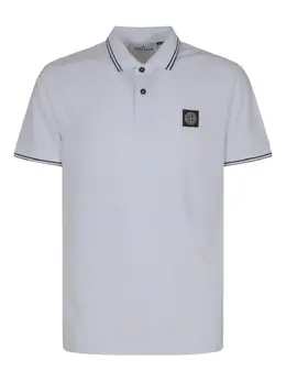 Stone Island: Белое поло  Compass