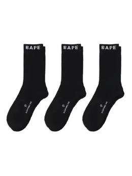 A BATHING APE®: Чёрные носки 