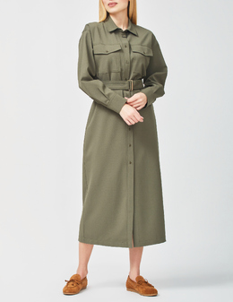 WEEKEND MAX MARA: Платье цвета хаки 