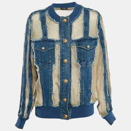 Balmain: Голубая куртка 