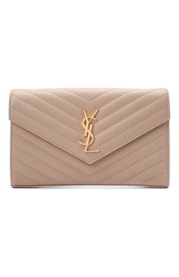 Saint Laurent: Бежевая сумка  Monogram Envelope