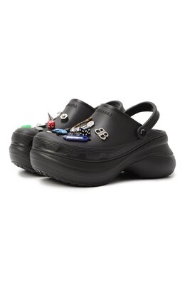 Balenciaga: Чёрные сабо 