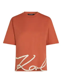 Karl Lagerfeld: Оранжевая футболка  Signature