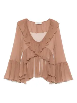Blumarine: Коричневая блуза 