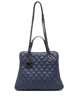 CHANEL Pre-Owned: Фиолетовая сумка-шоппер 