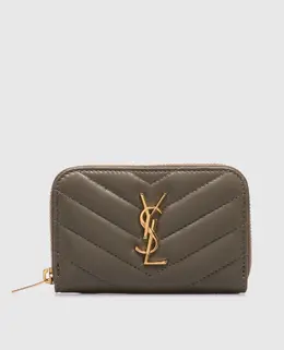 Saint Laurent: Кошелёк цвета хаки 