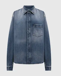 Balenciaga: Синяя рубашка 