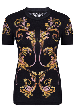 VERSACE JEANS COUTURE: Чёрная футболка 