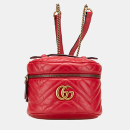 Gucci: Красный рюкзак  GG Marmont