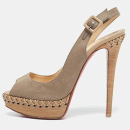 Christian Louboutin: Бежевые сандалии 