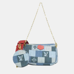 Louis Vuitton: Голубая сумка  Pochette Accessoires